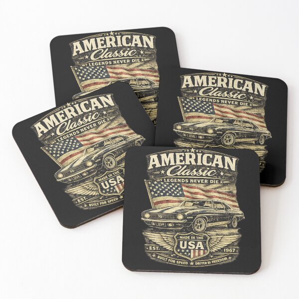 Item preview, American Classic Muscle Car Vintage USA Flag Retro Car Enthusiast Design designed and sold by Ivory Code.