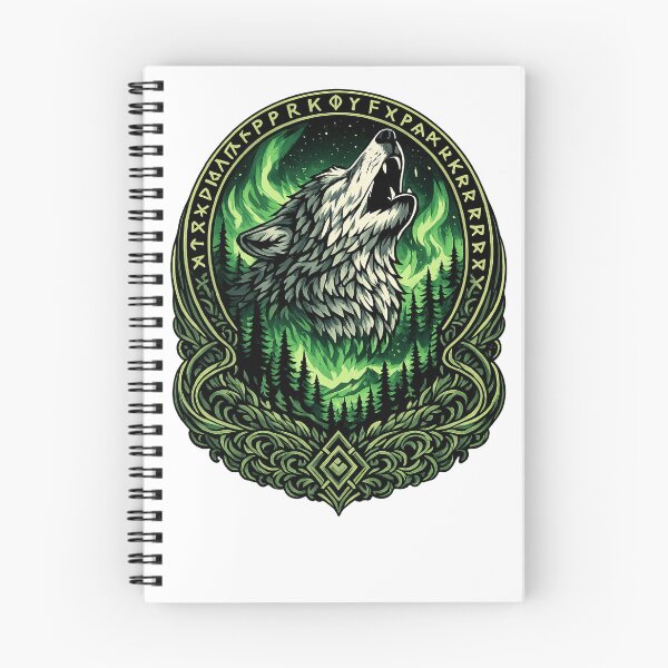 Item preview, Norse Wolf Aurora Borealis | Fenrir Viking Mythology Howling Wolf Nordic Art designed and sold by Daagath.