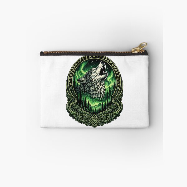 Item preview, Norse Wolf Aurora Borealis | Fenrir Viking Mythology Howling Wolf Nordic Art designed and sold by Daagath.