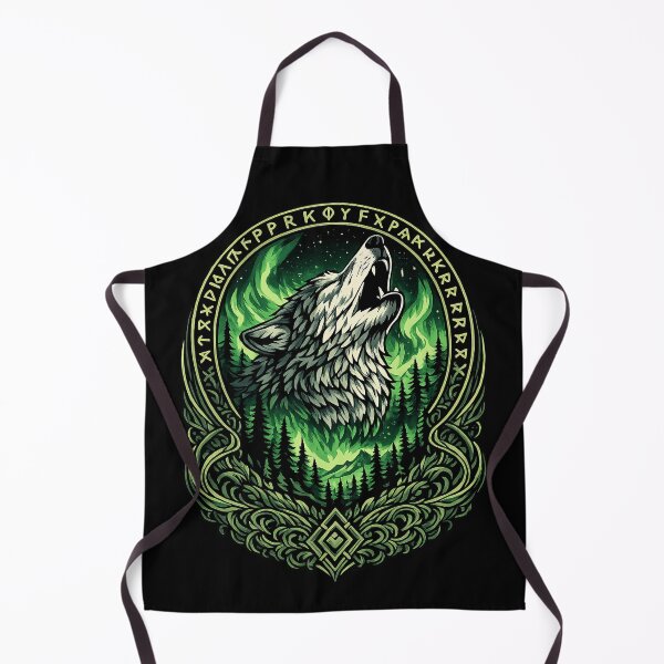 Item preview, Norse Wolf Aurora Borealis | Fenrir Viking Mythology Howling Wolf Nordic Art designed and sold by Daagath.