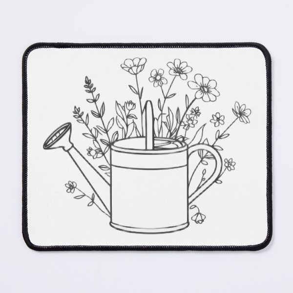 Item preview, Minimalist Watering Can Wildflower Garden Line Art Design designed and sold by Evergreen Horizon Works.