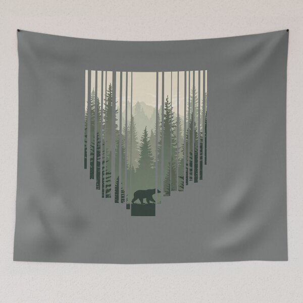 Item preview, Travel and Camping and hiking  outdoors ,bear walking in the wild,Lone Bear in the Wild Forest – Wilderness Adventure Graphic T-Shirt designed and sold by mndesignworx.