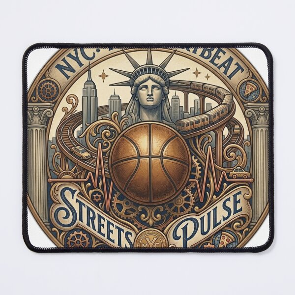 Item preview, New York Hoops Retro 90s Aesthetic Basketball Graphic designed and sold by Fatomfatom.