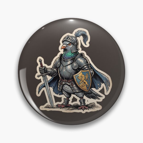Item preview, Medieval Knight Pigeon with Sword and Shield designed and sold by azule1.
