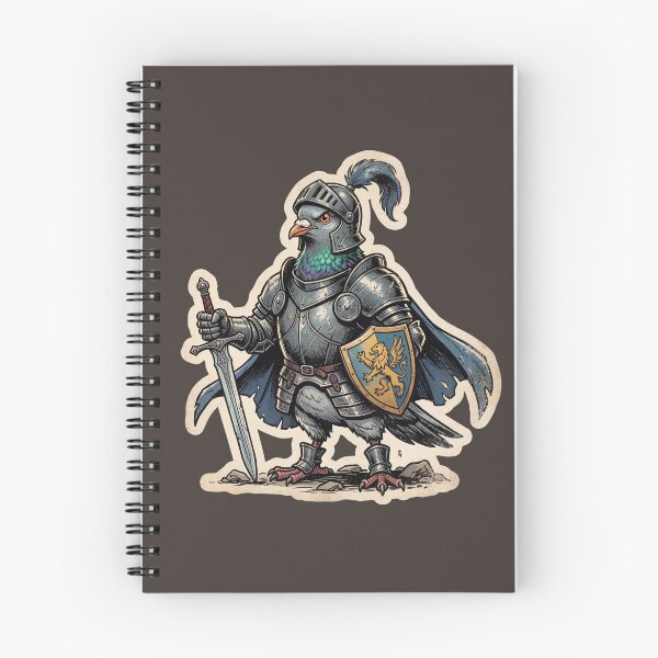 Item preview, Medieval Knight Pigeon with Sword and Shield designed and sold by azule1.