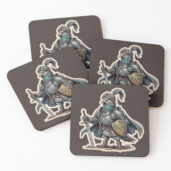 Item preview, Medieval Knight Pigeon with Sword and Shield designed and sold by azule1.