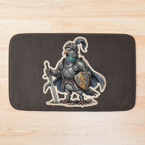 Item preview, Medieval Knight Pigeon with Sword and Shield designed and sold by azule1.