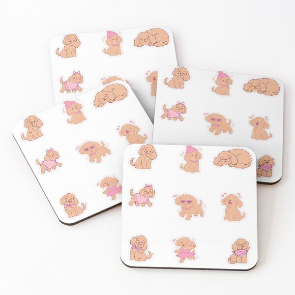 Item preview, Cute Pink Poodle Puppy Clipart Set designed and sold by KAWAII STUDIO NB.