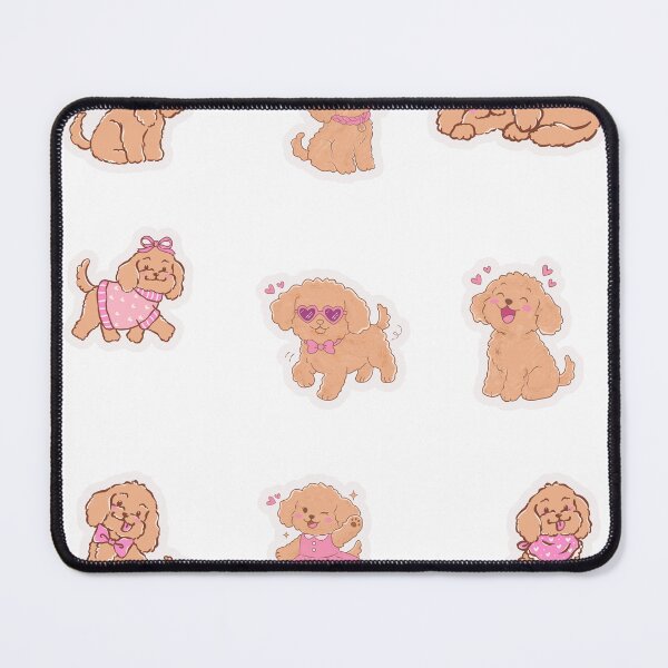 Item preview, Cute Pink Poodle Puppy Clipart Set designed and sold by KAWAII STUDIO NB.