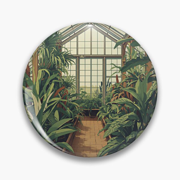Item preview, Vintage Botanical Greenhouse Interior Plant Lover Artwork designed and sold by Evergreen Horizon Works.