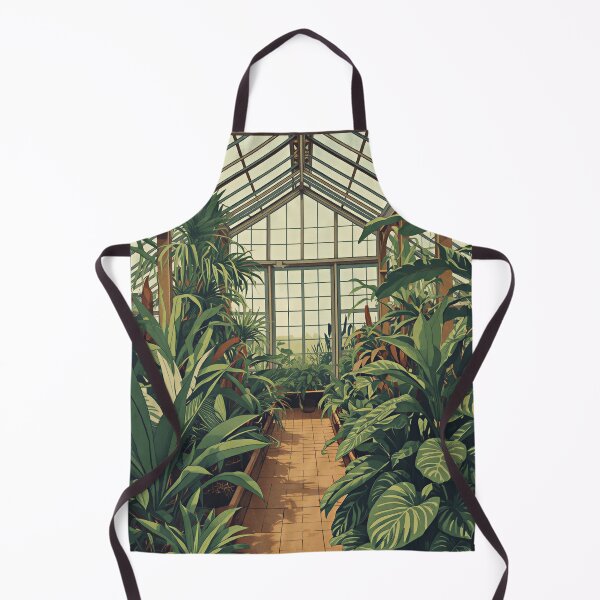 Item preview, Vintage Botanical Greenhouse Interior Plant Lover Artwork designed and sold by Evergreen Horizon Works.
