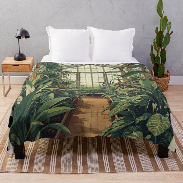 Item preview, Vintage Botanical Greenhouse Interior Plant Lover Artwork designed and sold by Evergreen Horizon Works.