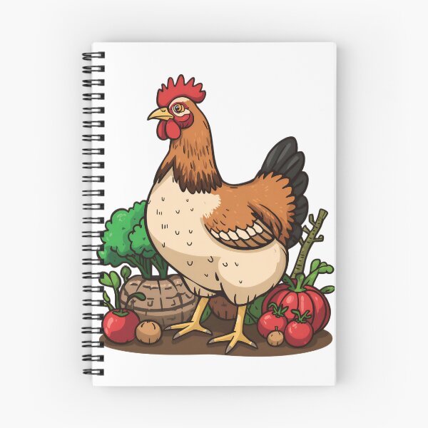 Item preview, Backyard Chicken and Garden Harvest Farm Life Illustration designed and sold by Evergreen Horizon Works.