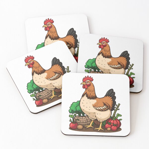 Item preview, Backyard Chicken and Garden Harvest Farm Life Illustration designed and sold by Evergreen Horizon Works.