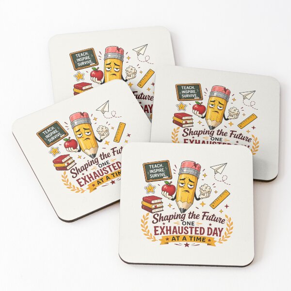 Item preview, Shaping The Future One Exhausted Day At A Time Funny Teacher Humor designed and sold by geekartiststore.