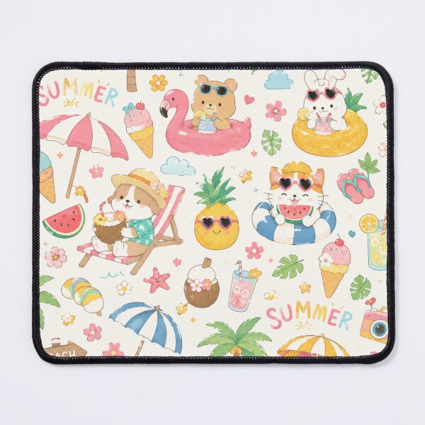 Item preview, Cute Kawaii Summer Beach Party Pattern designed and sold by 0606PM.