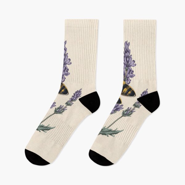 Item preview, Vintage Bumblebee Pollinating Lavender Botanical Illustration designed and sold by Evergreen Horizon Works.