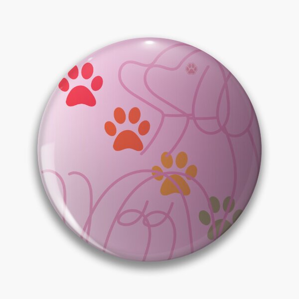 Item preview, Colorful Dog Line Art With Paw Prints designed and sold by Zenith-Prime.
