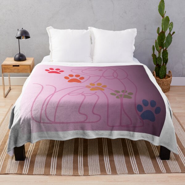 Item preview, Colorful Dog Line Art With Paw Prints designed and sold by Zenith-Prime.