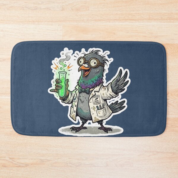 Item preview, Funny Mad Scientist Pigeon with Glowing Test Tube designed and sold by azule1.