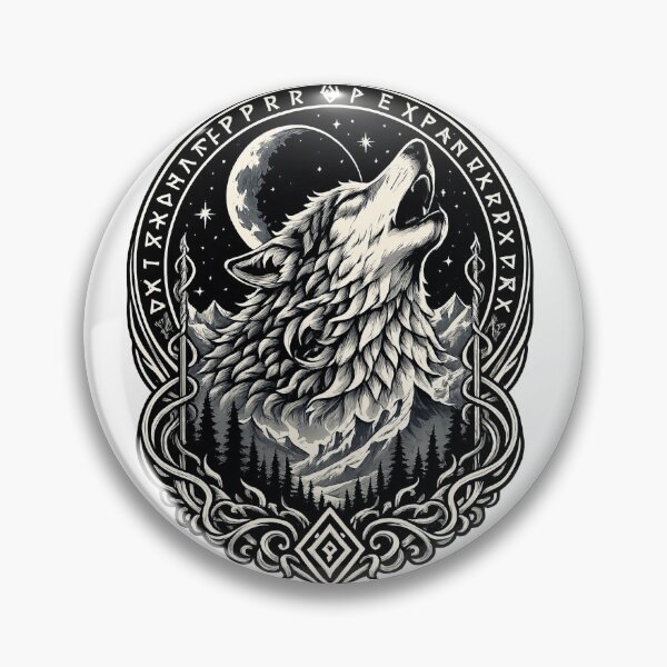 Item preview, Fenrir Moon Wolf | Norse Mythology Viking Wolf Under Lunar Eclipse designed and sold by Daagath.
