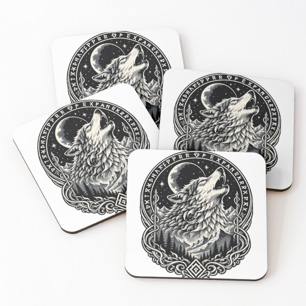 Item preview, Fenrir Moon Wolf | Norse Mythology Viking Wolf Under Lunar Eclipse designed and sold by Daagath.