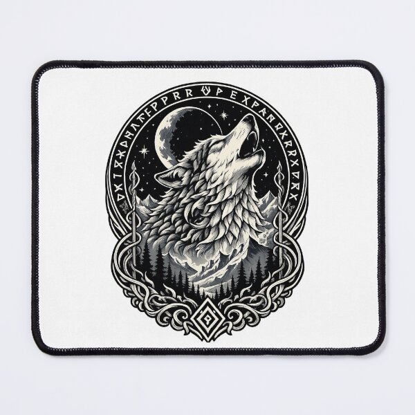 Item preview, Fenrir Moon Wolf | Norse Mythology Viking Wolf Under Lunar Eclipse designed and sold by Daagath.
