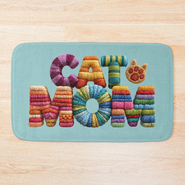 Item preview, Cat Mom Embroidery Typography Art designed and sold by MegaNovaArt.