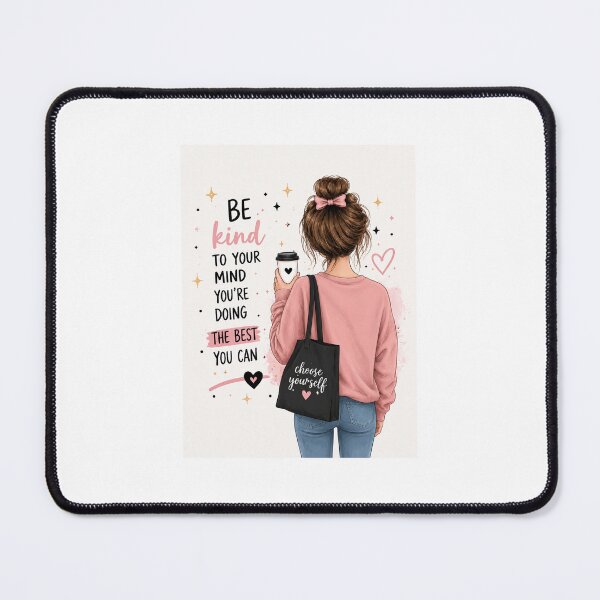 Item preview, Be Kind To Your Mind – Self Love Girl Aesthetic Coffee Lover Illustration designed and sold by FAZ-DESIGNS.