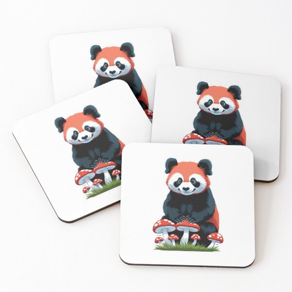 Item preview, Cute red panda sitting on mushrooms designed and sold by kidoramagic.