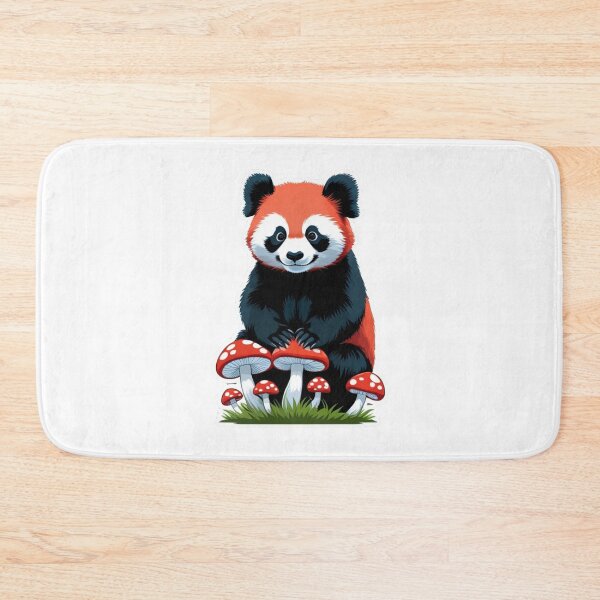 Item preview, Cute red panda sitting on mushrooms designed and sold by kidoramagic.