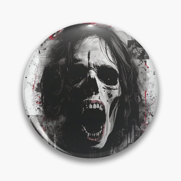 Item preview, Zombie Screaming Skull Grunge Horror Mixed Media Art designed and sold by ERODED SELF.