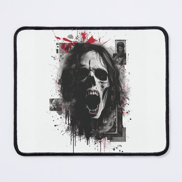 Item preview, Zombie Screaming Skull Grunge Horror Mixed Media Art designed and sold by ERODED SELF.