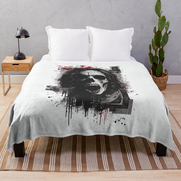 Item preview, Zombie Screaming Skull Grunge Horror Mixed Media Art designed and sold by ERODED SELF.