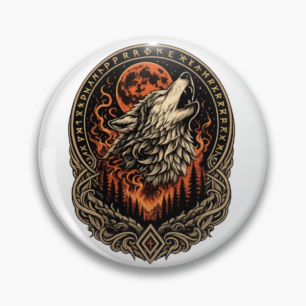 Item preview, Fenrir Blood Moon Wolf | Viking Norse Mythology Fire Wolf Eclipse Art designed and sold by Daagath.