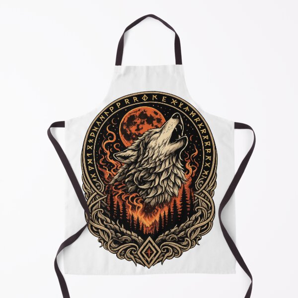 Item preview, Fenrir Blood Moon Wolf | Viking Norse Mythology Fire Wolf Eclipse Art designed and sold by Daagath.
