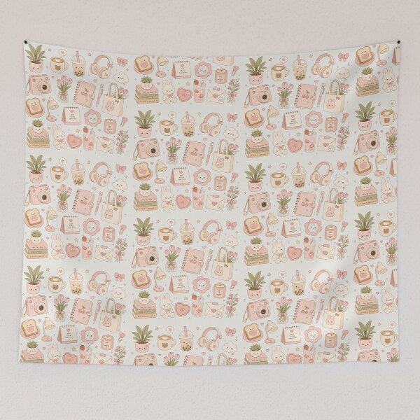 Item preview, Soft Pink Aesthetic Lifestyle Doodles  designed and sold by LunaVales.