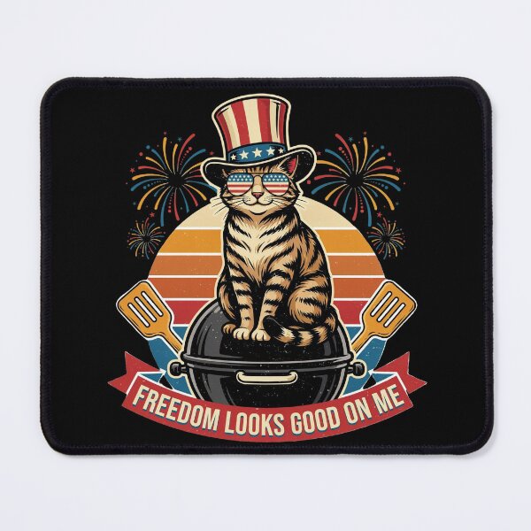 Item preview, Freedom Looks Good On Me Patriotic Cat designed and sold by WikaKowalczyk.