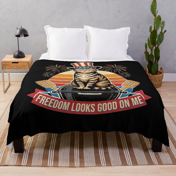 Item preview, Freedom Looks Good On Me Patriotic Cat designed and sold by WikaKowalczyk.