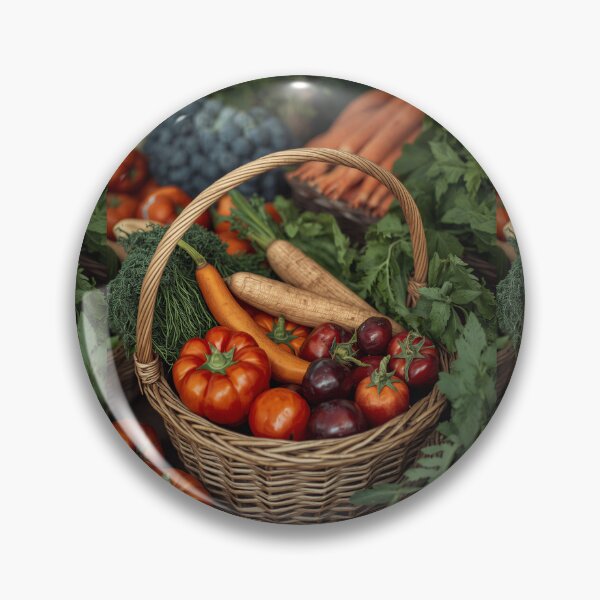 Item preview, Vintage Farm Harvest Basket Fresh Garden Produce Collection designed and sold by Evergreen Horizon Works.