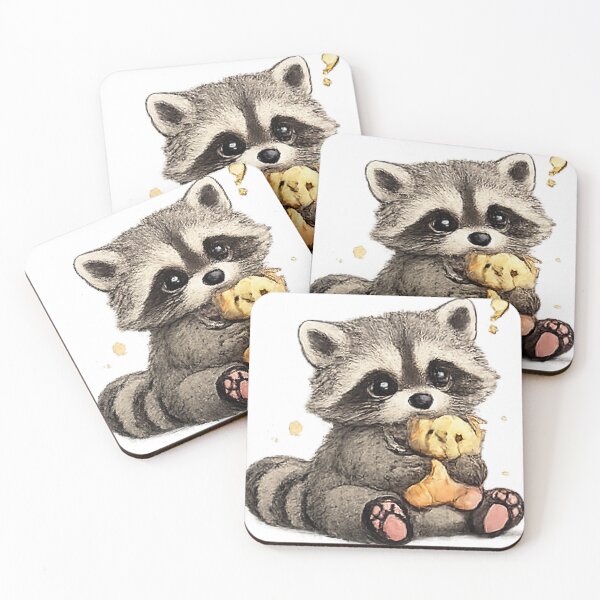 Item preview, Cute Raccoon Hugging Teddy Bear designed and sold by Northline Creative.