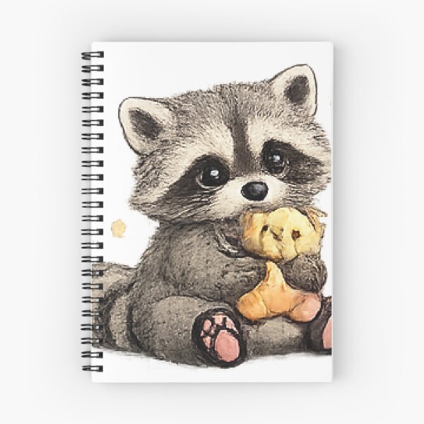 Item preview, Cute Raccoon Hugging Teddy Bear designed and sold by Northline Creative.
