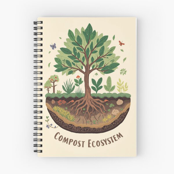 Item preview, Compost Ecosystem Gardening and Soil Health Illustration designed and sold by Evergreen Horizon Works.