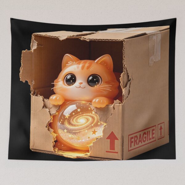 Item preview, Emerald Cat - Fragile Soul: My Cardboard Box Safe Space designed and sold by ABYSSLAB.
