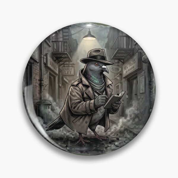 Item preview, Film Noir Detective Pigeon in a Foggy Alley designed and sold by azule1.