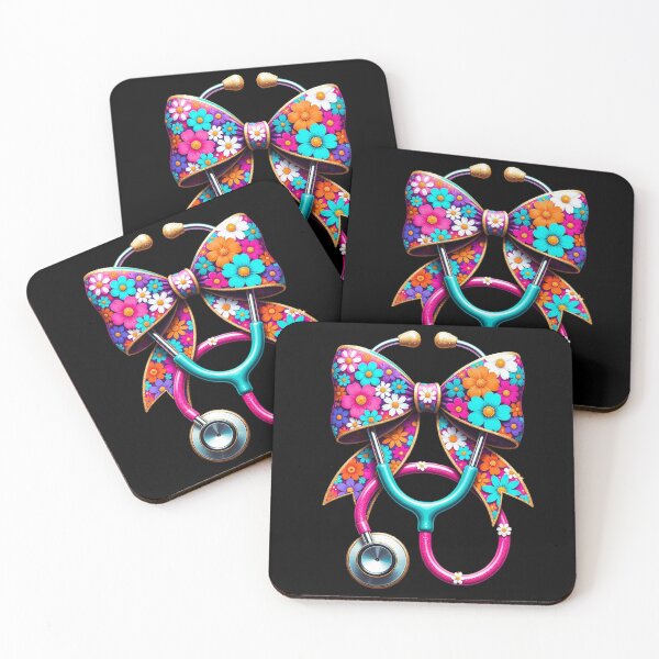 Item preview, Floral Stethoscope Bow Design Colorful Medical Graphics for Healthcare  designed and sold by Keingdesign.