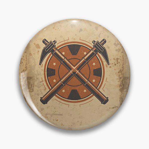 Item preview, Vintage Crossed Welding Hammers Metalworker Trade Badge designed and sold by Evergreen Horizon Works.