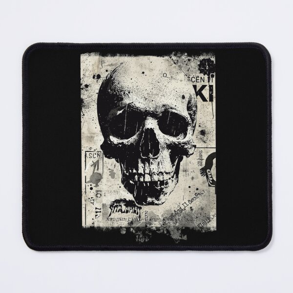 Item preview, Distressed Grunge Skull Mixed Media Vintage Typography Art designed and sold by ERODED SELF.