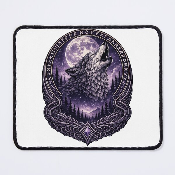 Item preview, Fenrir Full Moon Wolf | Viking Norse Mythology Howling Wolf Night Sky Art designed and sold by Daagath.