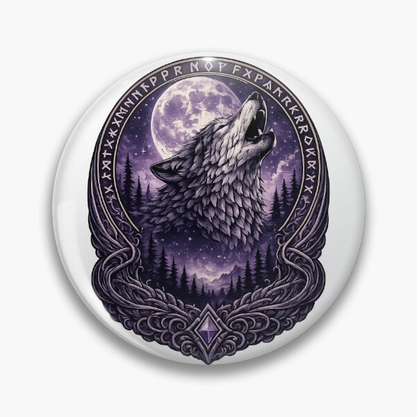 Item preview, Fenrir Full Moon Wolf | Viking Norse Mythology Howling Wolf Night Sky Art designed and sold by Daagath.